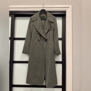 Club Monaco Olive Double-Breasted Trench Coat